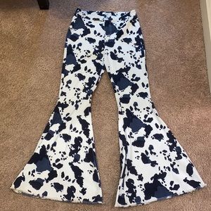 Cow print jeans